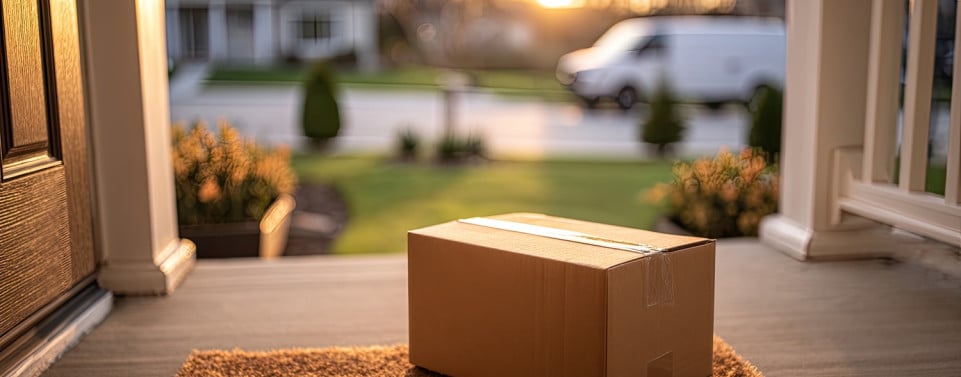 Paket liegt vor der Haustür
