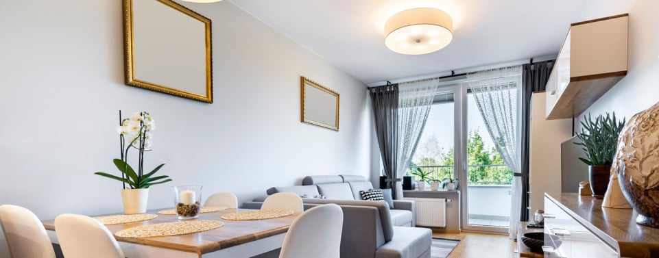 Kleine Wohnung modern eingerichtet. 